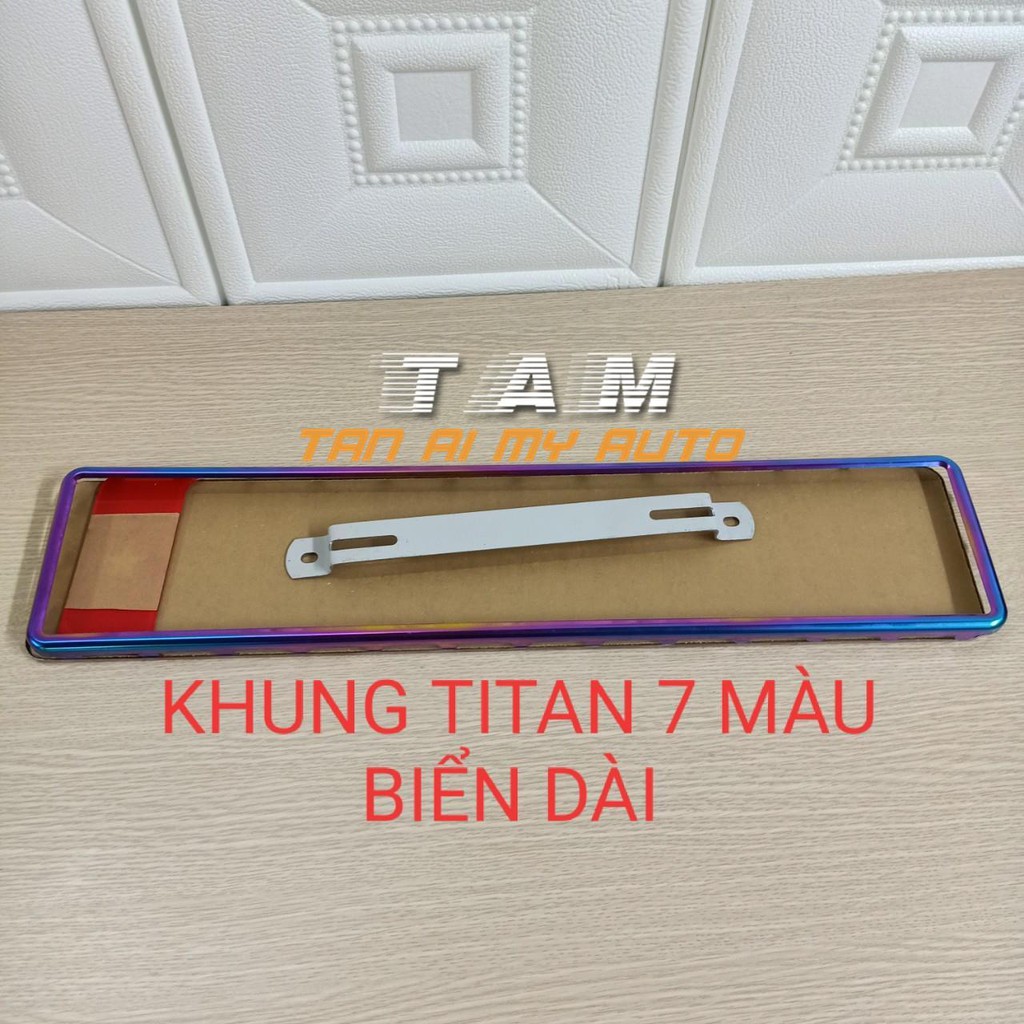 Khung biển số xe ô tô, khung viền titan 7 màu kèm logo chống nước full phụ kiện