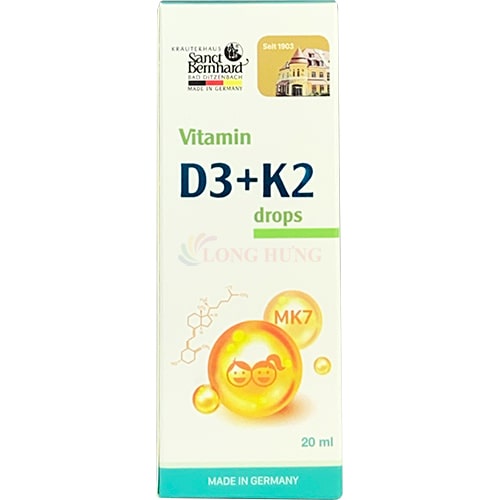 Vitamin dạng giọt Sanct Bernhard D3 + K2 Drops hỗ trợ hấp thu canxi