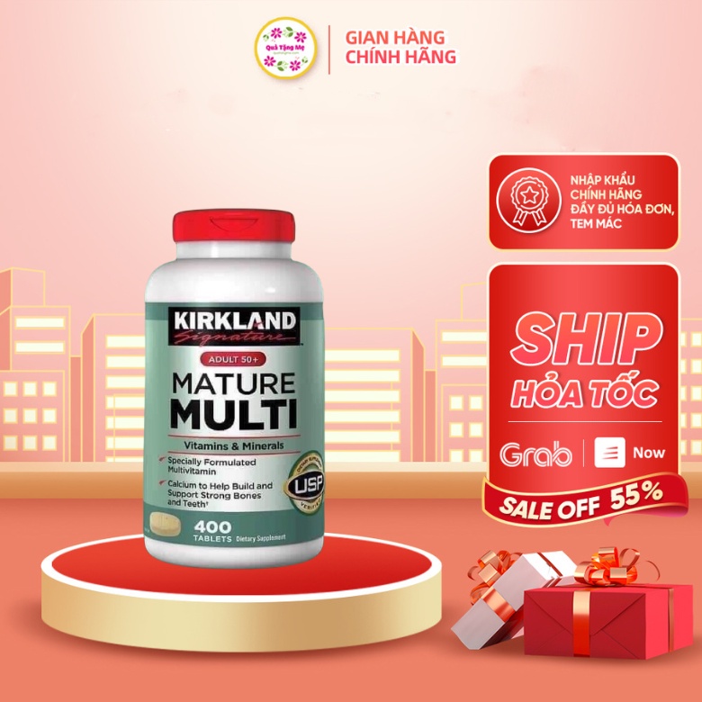 Viên uống Vitamin tổng hợp Kirkland Mature Multi Adult 50 plus Hộp 400 viên Healthy Care quatangme