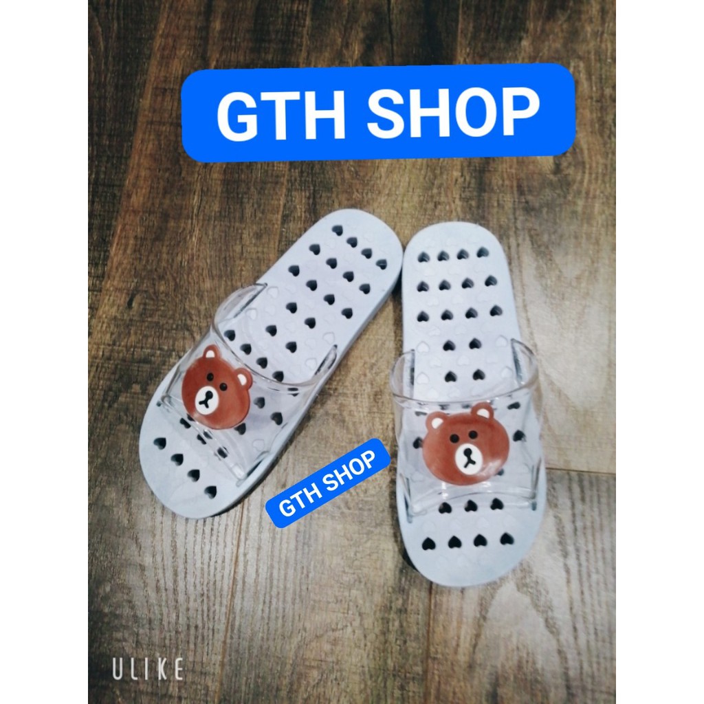 Dép đi trong nhà-Dép lỗ gấu Xanh Misha quai trong đi trong nhà, nhà tắm-GTH SHOP