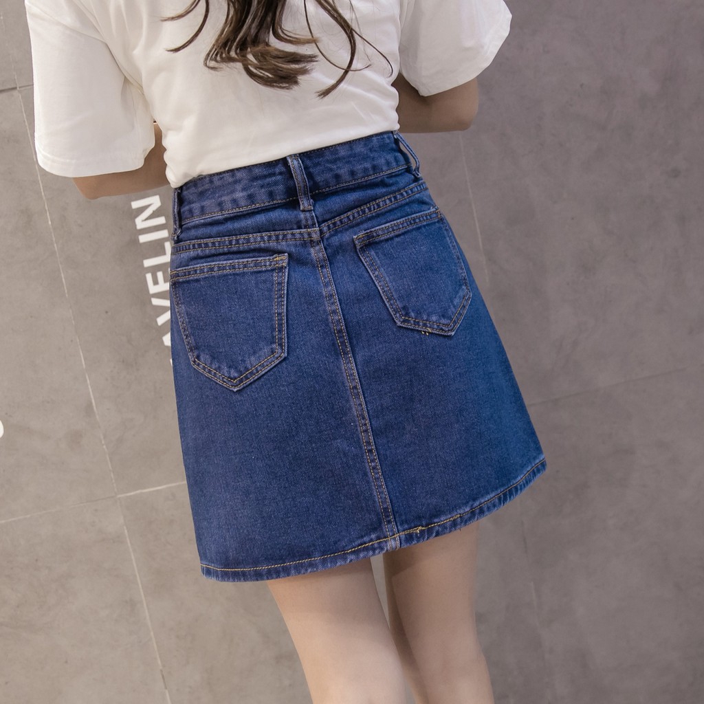 Chân váy jeans chữ A thời trang Hàn Quốc cho nữ | BigBuy360 - bigbuy360.vn