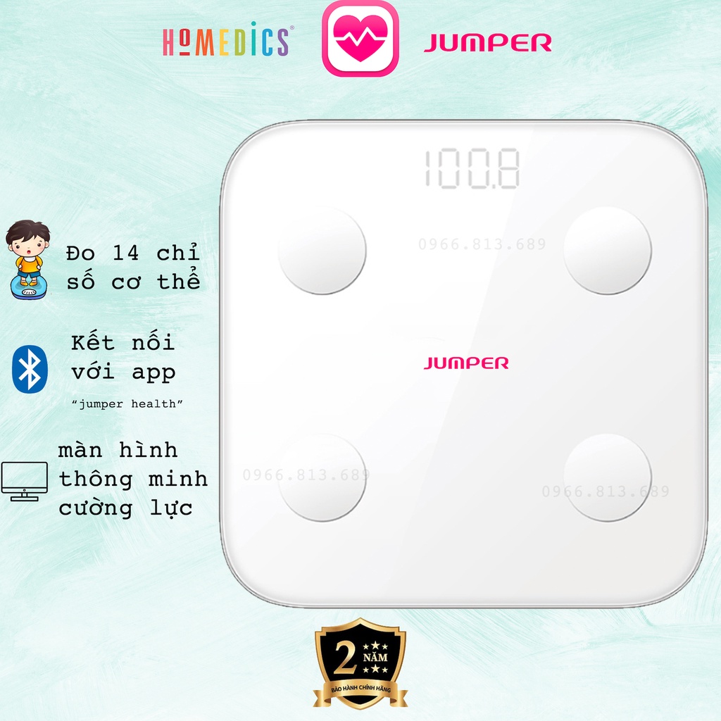 Cân phân tích sức khoẻ thông minh 14 chỉ số, kết nối APP Jumper JPD-BFS200D