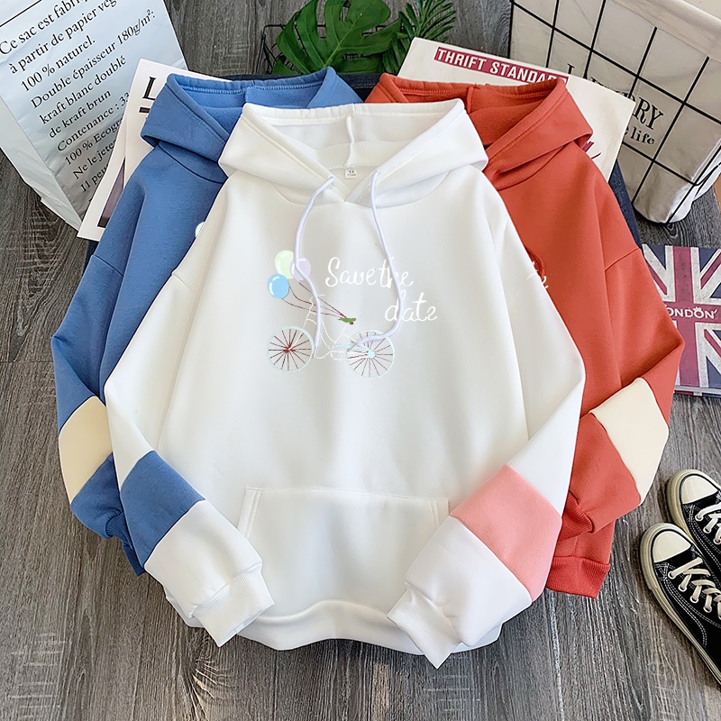 Áo hoodie dáng rộng phối lông thời trang cá tính