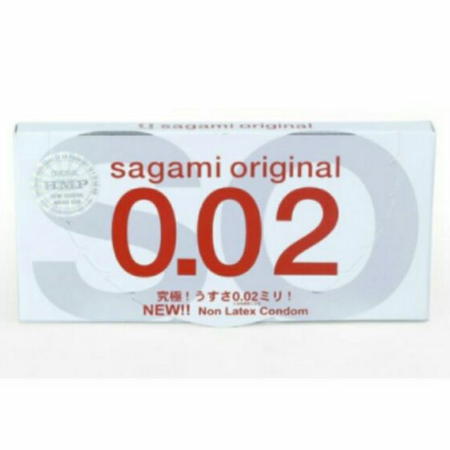 Bao cao su Sagami 0.02 Siêu mỏng hộp 2 chiếc