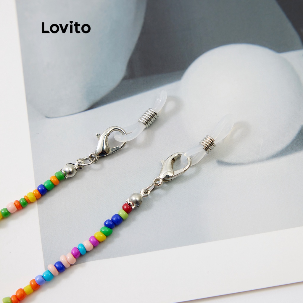 Dây chuyền Lovito bằng hạt nhựa nhiều màu phong cách boho L233L192 (nhiều màu)