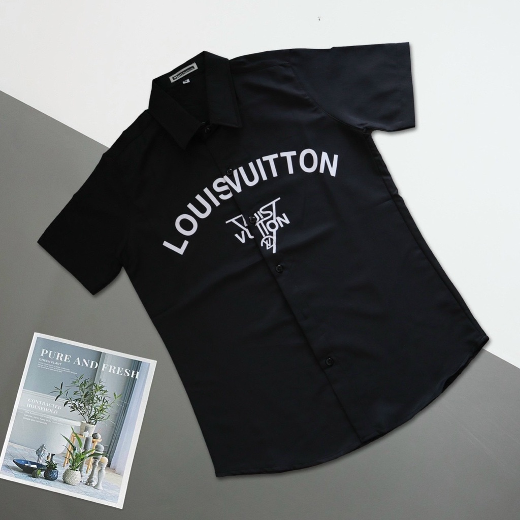 Áo Sơ Mi Nam Tay Ngắn In Chữ Cá Tính HÌNH THẬT