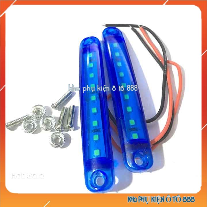 2 Đèn Led RGB 9 Mắt Siêu Sáng 10 Cm Tiện Lợi Thắp Sáng Trang Trí