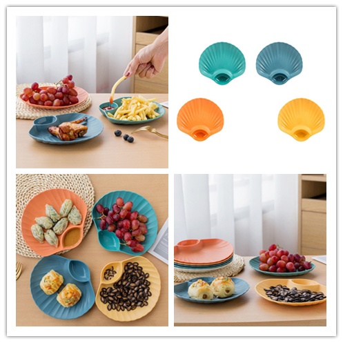 Đĩa Nhựa Hình Vỏ Sò Đựng Khoai Tây Chiên/Trái Cây/Thức Ăn Nóng Kiểu Pháp Cho Nhà Ở/Văn Phòng