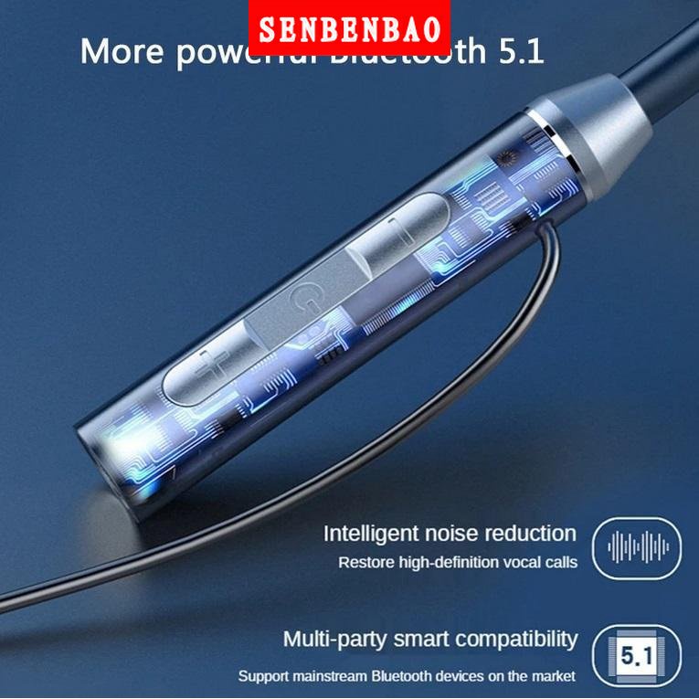 Tai Nghe Đeo Cổ bluetooth 5.1 Không Dây Bt63 Chống Nước Có Nam Châm