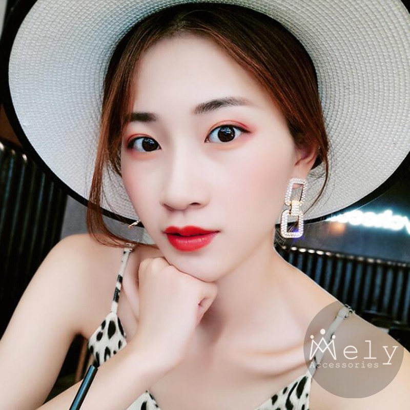 BÔNG TAI VUÔNG ĐÍNH ĐÁ - MELY 879