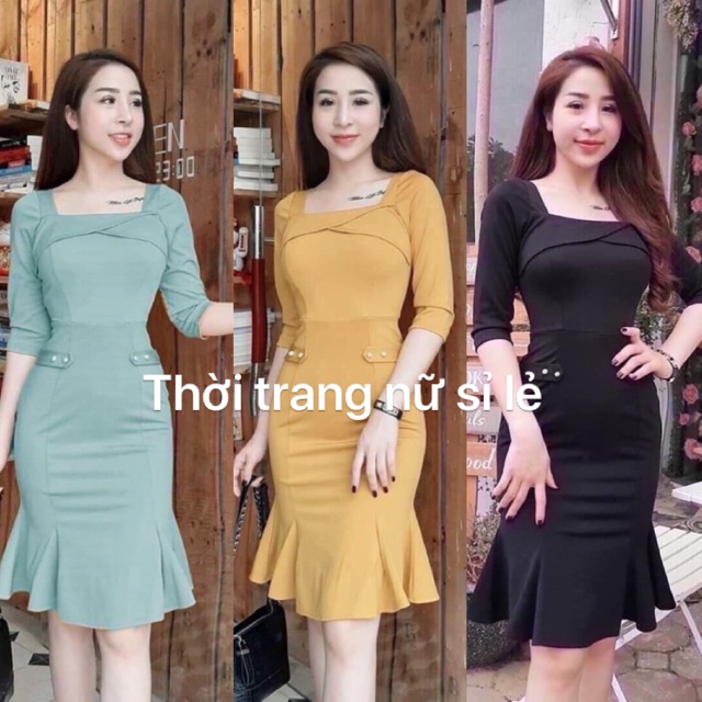 (5 MÀU) ĐẦM DỰ TIỆC BODY ÔM ĐUÔI CÁ TAY LỠ GIÁ RẺ KÈM ẢNH THẬT