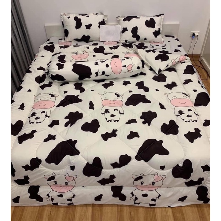 Bộ chăn ga gối Cotton poly Bo Decor chăn phao nhẹ đắp 4 mùa