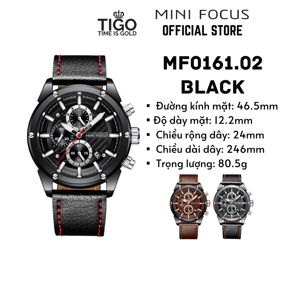 Đồng Hồ Nam Đeo Tay Chính Hãng MINI FOCUS MF0161G.02 Dây Da Thật Màu Đen Viền Thép Không Gỉ Đẹp Cao Cấp - Có Quà Tặng | BigBuy360 - bigbuy360.vn