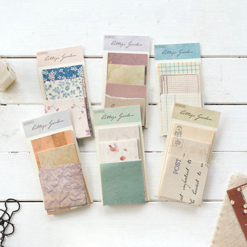 Set 60 / 360 Tờ Giấy Dán Trang Trí Sổ Tay / Đồ Thủ Công Phong Cách Vintage Thanh Lịch