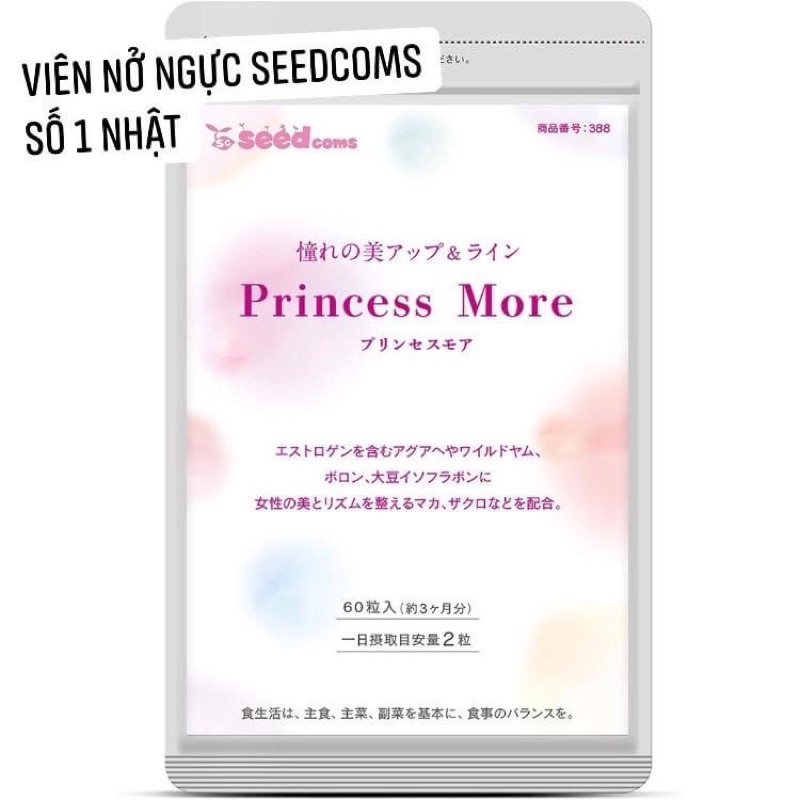 Viên nở ngực Seedcoms Princess More gói uống 3 tháng