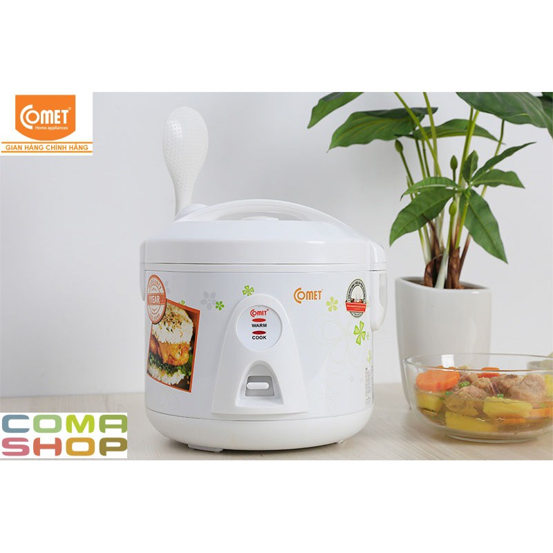 CM8028 - NỒI CƠM ĐIỆN NẮP GÀI CHỐNG DÍNH COMET 1.2L (3-4 NGƯỜI ĂN) BẢO HÀNH CHÍNH HÃNG 12 THÁNG | BigBuy360 - bigbuy360.vn