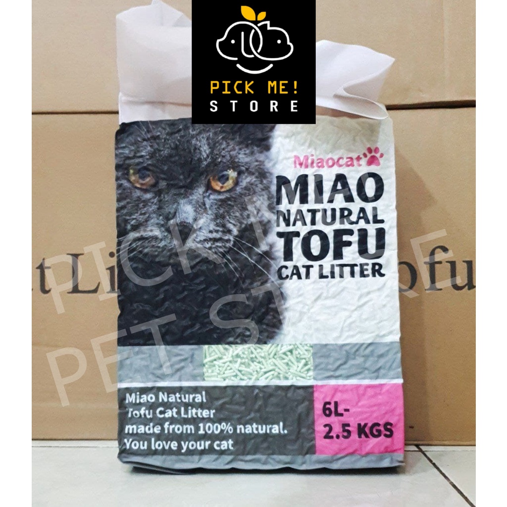 Cát vệ sinh đậu nành MIAO NATURAL TOFU 6L- siêu khử mùi, ít bụi, Hạt Nhuyễn cho Máy Vệ Sinh. Có thể xả bồn cầu (Miaocat)
