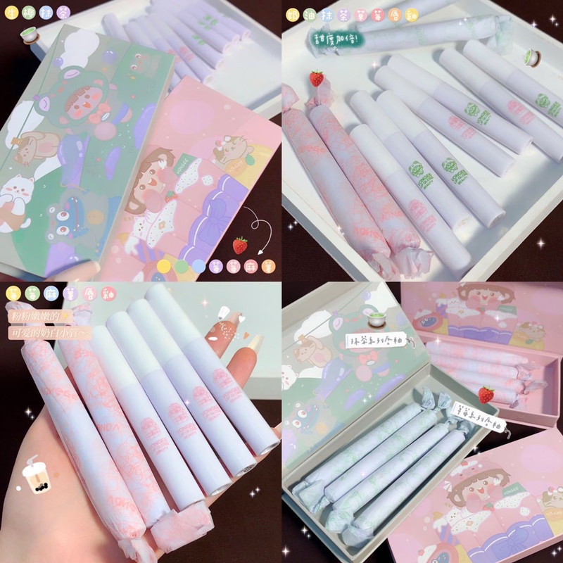Set 4 thỏi son kem nhung lì VONGEE dưỡng ẩm môi 4 màu chống dính