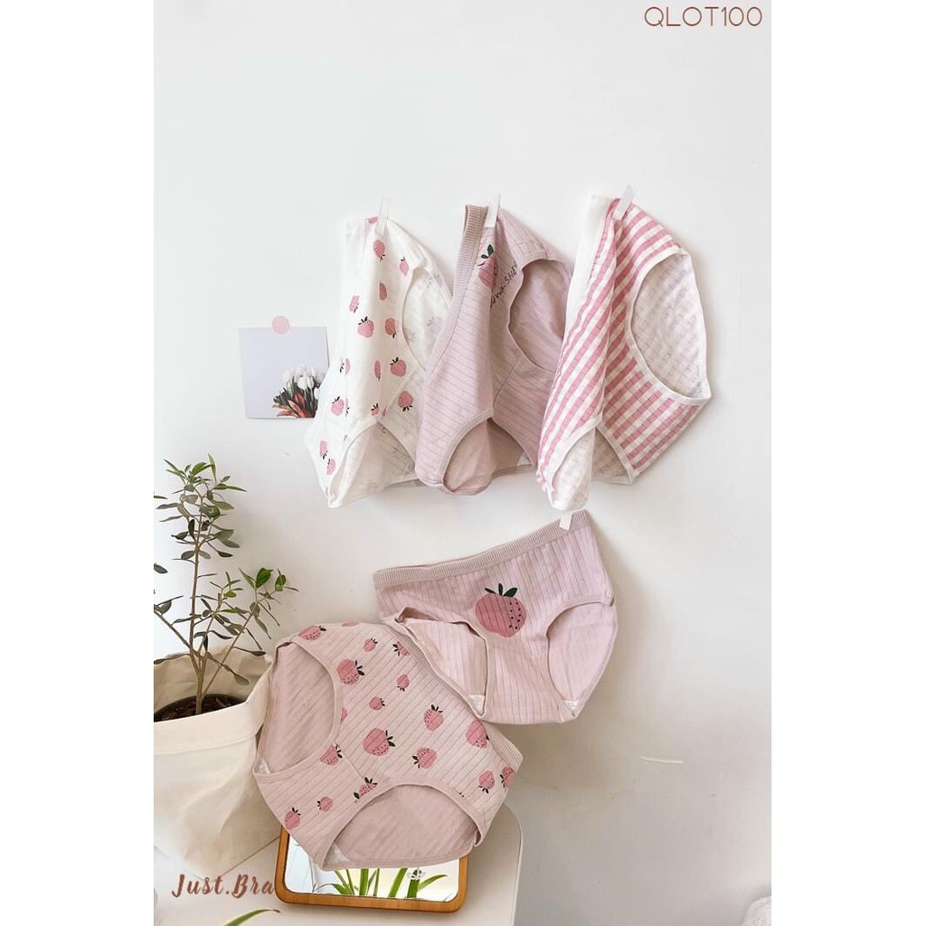 (Có size) Quần Lót quả dâu Cotton Co Dãn 4 Chiều (40-70kg)