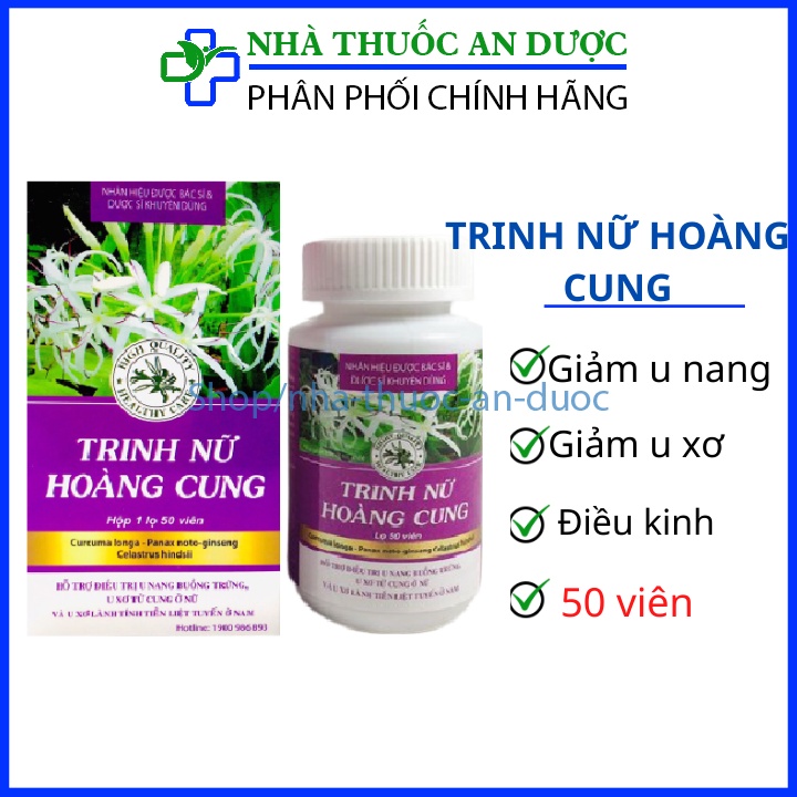 Trinh nữ hoàng cung hỗ trợ u sơ tử cung, u nang buồng trứng giúp điều kinh lọ 50 viên