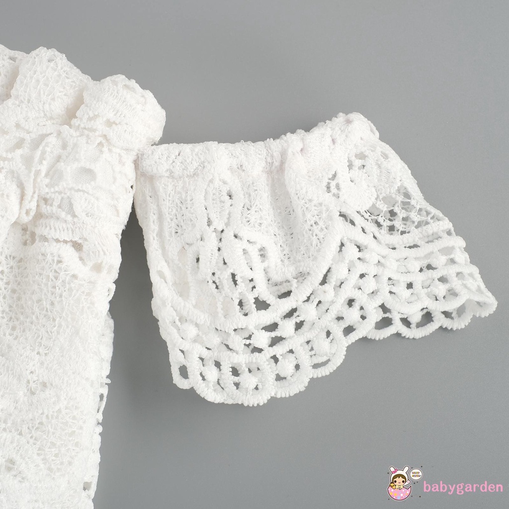 Bộ Áo Liền Quần Trễ Vai Thắt Nơ Và Quần Short Cho Bé Gái