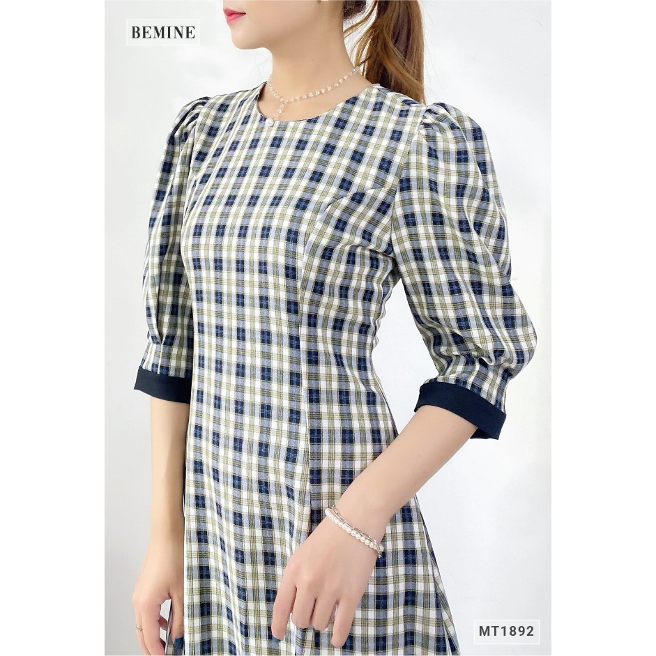 Đầm caro dáng xòe cổ điển BEMINE MT1892ĐEN | BigBuy360 - bigbuy360.vn
