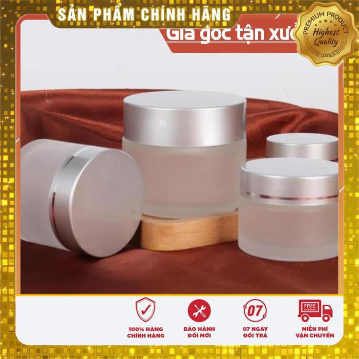 Hũ Chiết Mỹ Phẩm ❤ TRÙM SỈ ❤ [15g,20g] Hũ Chiết Mỹ Phẩm Thủy Tinh Mờ Nắp Bạc đựng kem , phụ kiện du lịch
