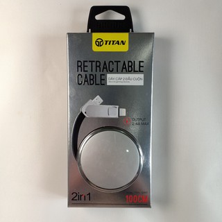 Cáp dây rút 2in1 TITAN - CA31 (vàng, bạc) (Bảo Hành 12 Tháng)