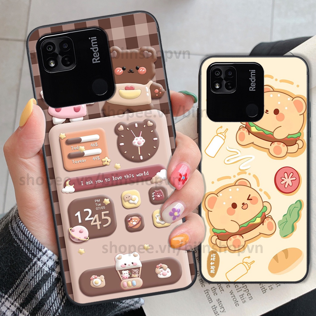Ốp Xiaomi Redmi 10C / Redmi 10A in hình gấu chocolate kẹo ngọt siêu đẹp siêu xinh