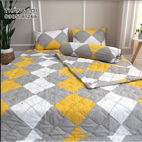 Drap Cotton Thắng lợi 100% chính hãng Mẫu C142 (4 món) [không bao gồm chăn (mền) vệ sinh dễ dàng bằng tay và máy | BigBuy360 - bigbuy360.vn