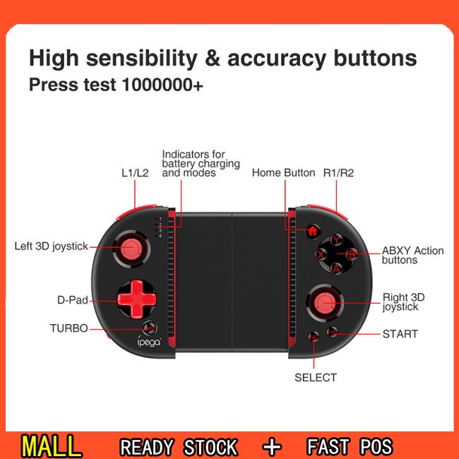 Tay cầm IPEGA PG-9087 không dây kết nối bluetooth dùng để chơi game trên điện thoại di động nintendo switch