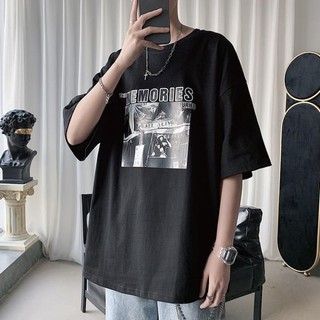 Áo thun tay lỡ unisex anime print Hàn Quốc áo phông form rộng Áo thun nam Nữ