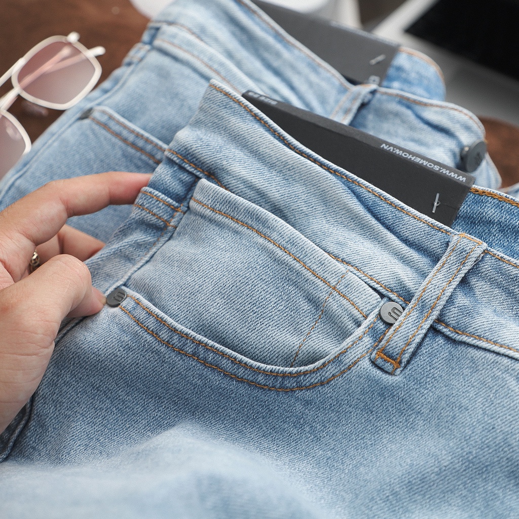 Quần Jean Nam Skinny Green Tag Blue , Chất Vải Cotton Pha Spandex Thoải Mái , QJ004065 ,SOMEHOW
