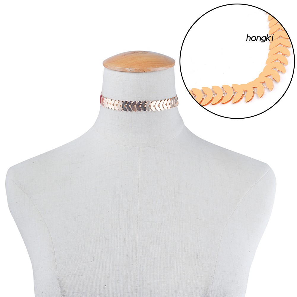 Vòng cổ choker bằng hợp kim thiết kế hình lá thời trang cho nữ