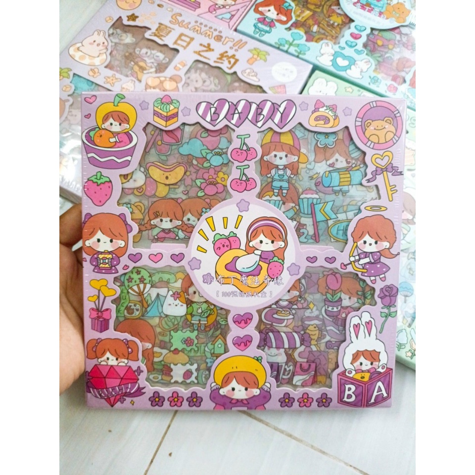 Sticker 100 miếng dán sách vở, đồ dùng, sổ tay nhiều mẫu mã đẹp, dễ thương