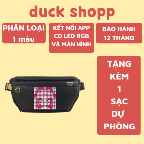 Túi đeo chéo Divoom Pixoo Slingbag hiển thị màn hình Led, tích hợp app Divoom ( Tặng sạc dự phòng )