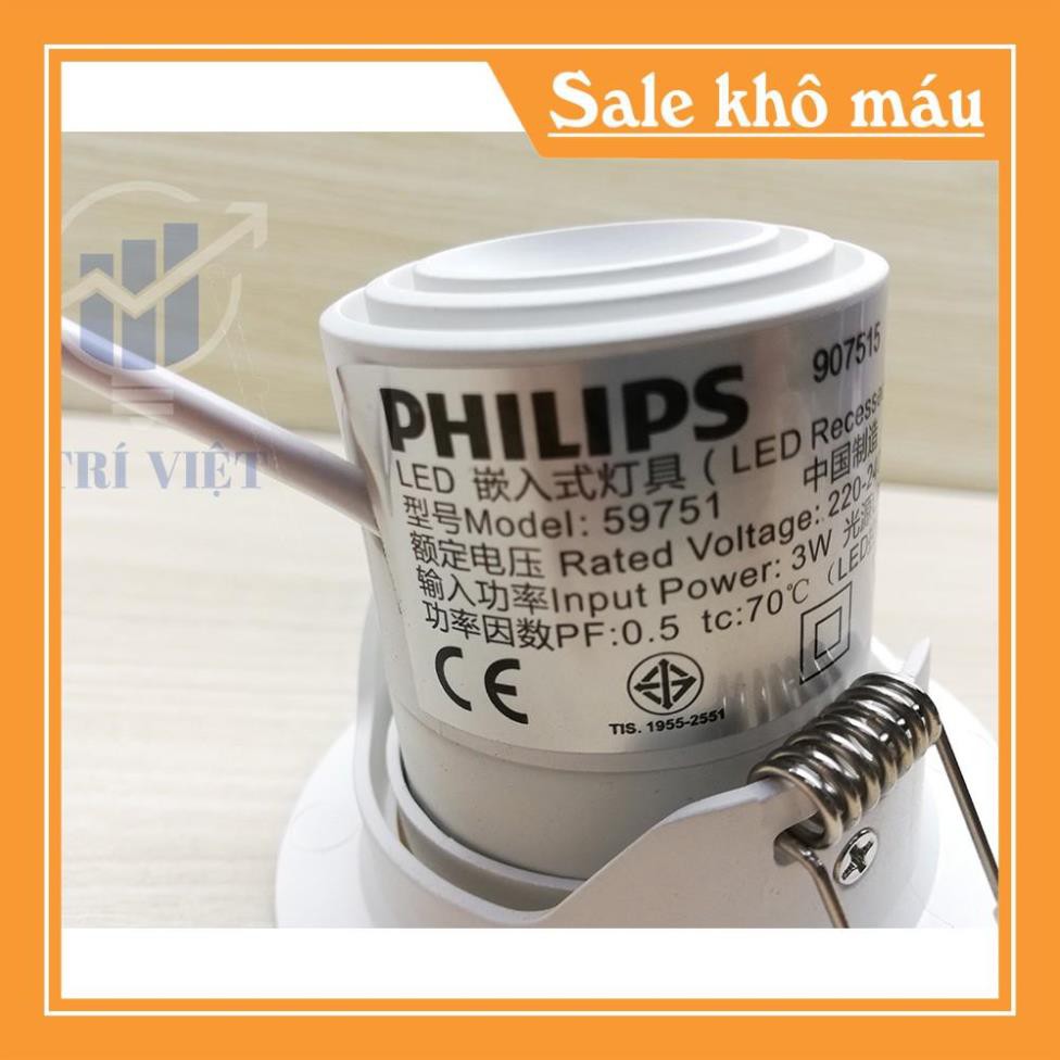 [CHÍNH HÃNG] Đèn led âm trần Philips 3W Kyanite - 4000K màu vàng nắng, Đèn chiếu điểm, đèn soi tranh, đèn cho quầy ba