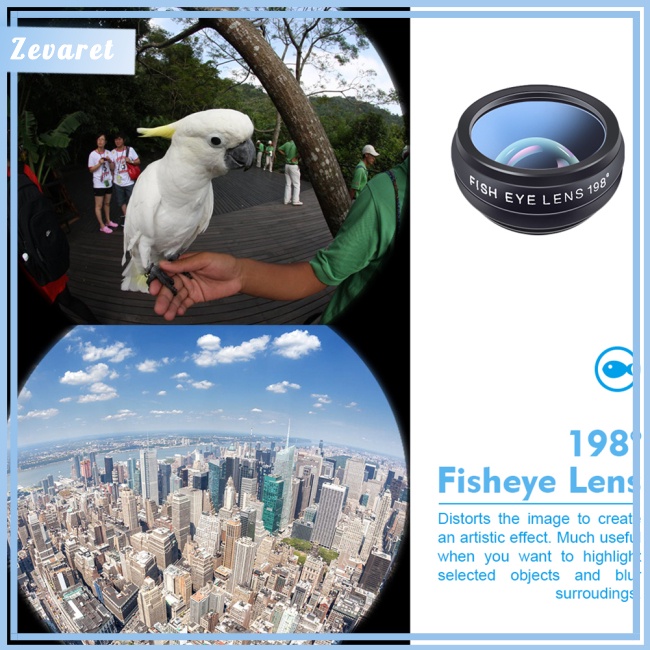 Bộ Lens Mở Rộng 10 Trong 1 Góc Rộng Marco 0.63X 198-Degree Fisheye X2 Lens 15X Cho Điện Thoại