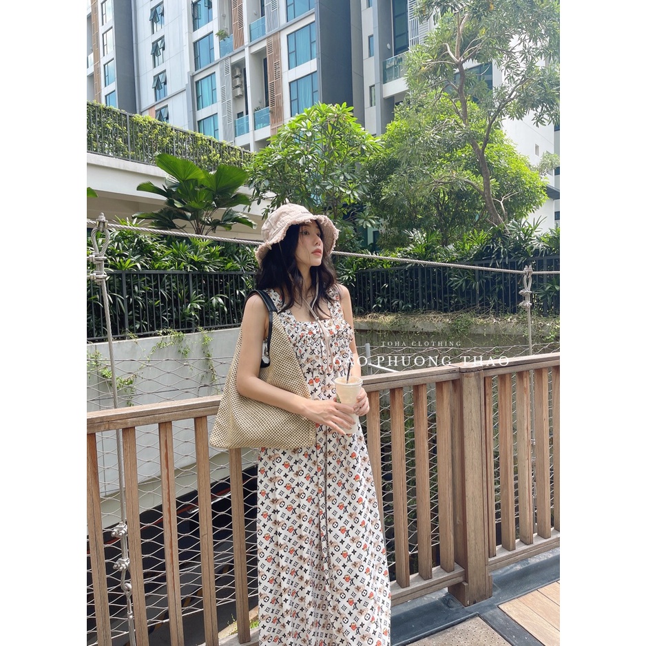 Đầm Suông LV Bèo Trắng