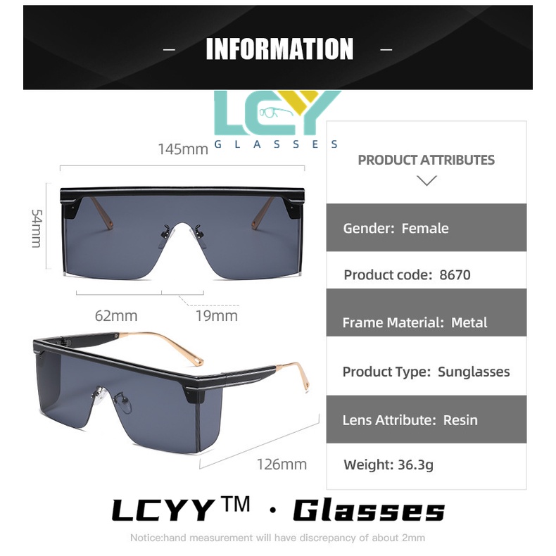 LCYY New Europe and America Large Frame Wind Glass Sunglasses Half frame Connecting Lens Sunglasses Women's Fashion Safety Glasses/8670