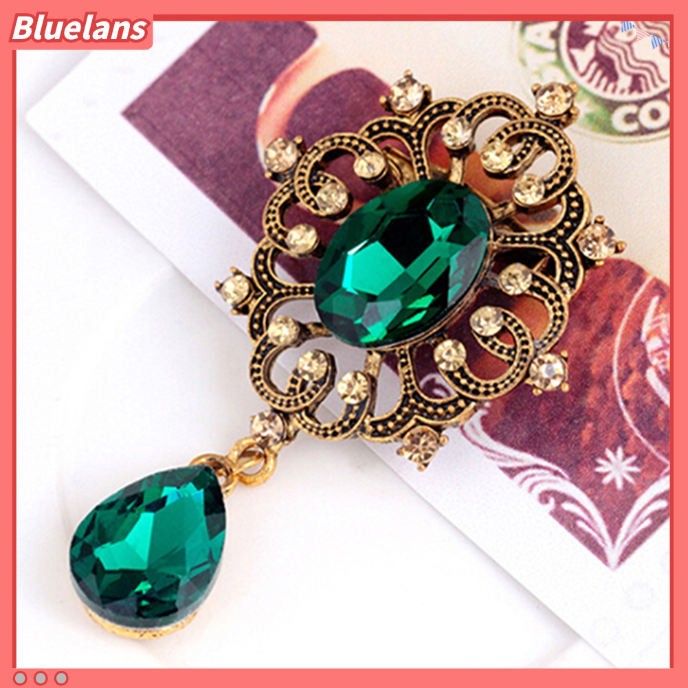 Ghim cài áo hình giọt nước đính đá sang trọng