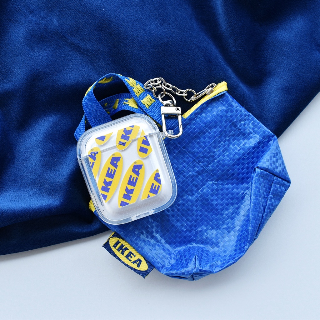 Vỏ Bảo Vệ Hộp Sạc Tai Nghe Bluetooth Airpods 1 2 pro 3 2021 gen3 Bằng Silicon tpu Mềm Trong Suốt Họa Tiết IKEA Chống Thất Lạc
