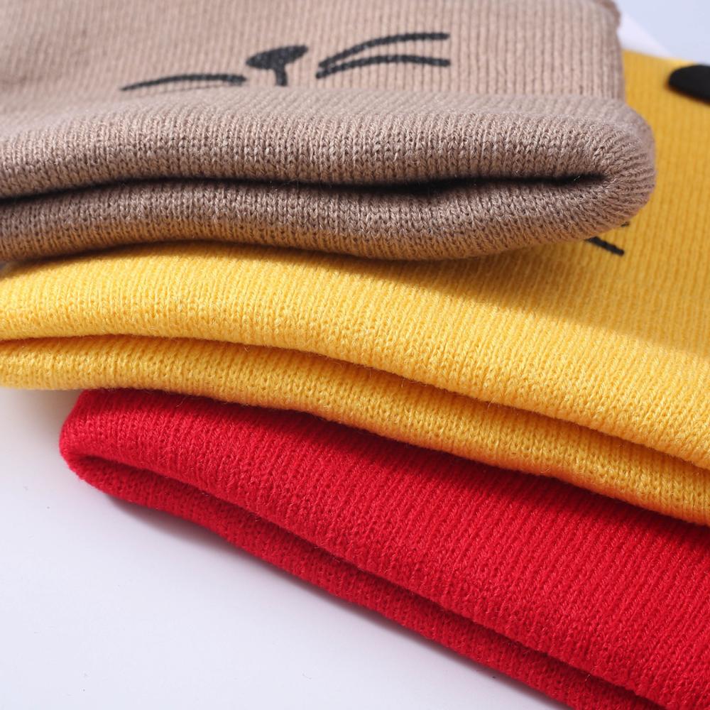 Mũ beanie dệt kim họa tiết hoạt hình thời trang thu đông cho bé từ 0-3 tuổi