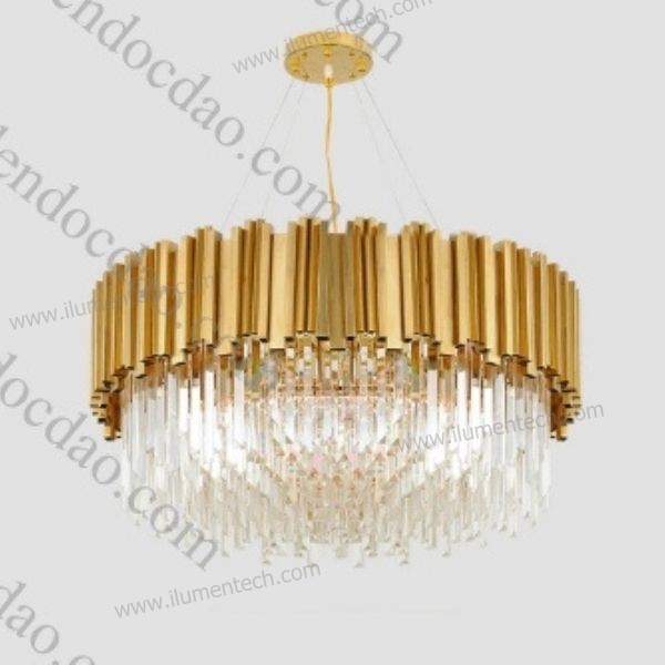 Đèn Chùm Pha Lê D600 Đèn Chùm Golden Pha Lê Cao Cấp Đèn Trang Trí Phòng Khách Phòng Ngủ Bếp (Tặng Kèm Bóng)