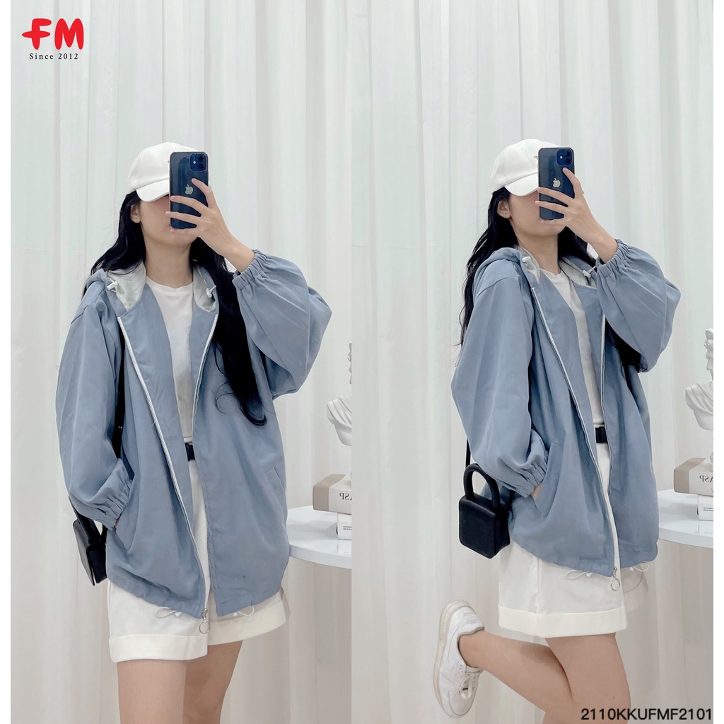 Áo khoác nữ FM Style form rộng freesize chất nhung tăm 2 lớp dày dặn tay bo thiết kế trẻ trung năng động  211021509