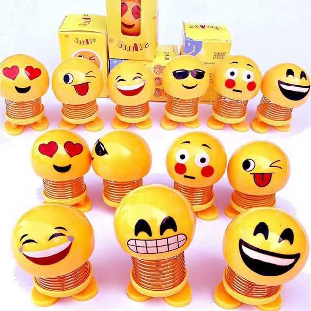 Bán sỉ Emoji - Combo 50 lò xo nhún thú nhún Emoji Set 50 thú nhún mặt cười emoji