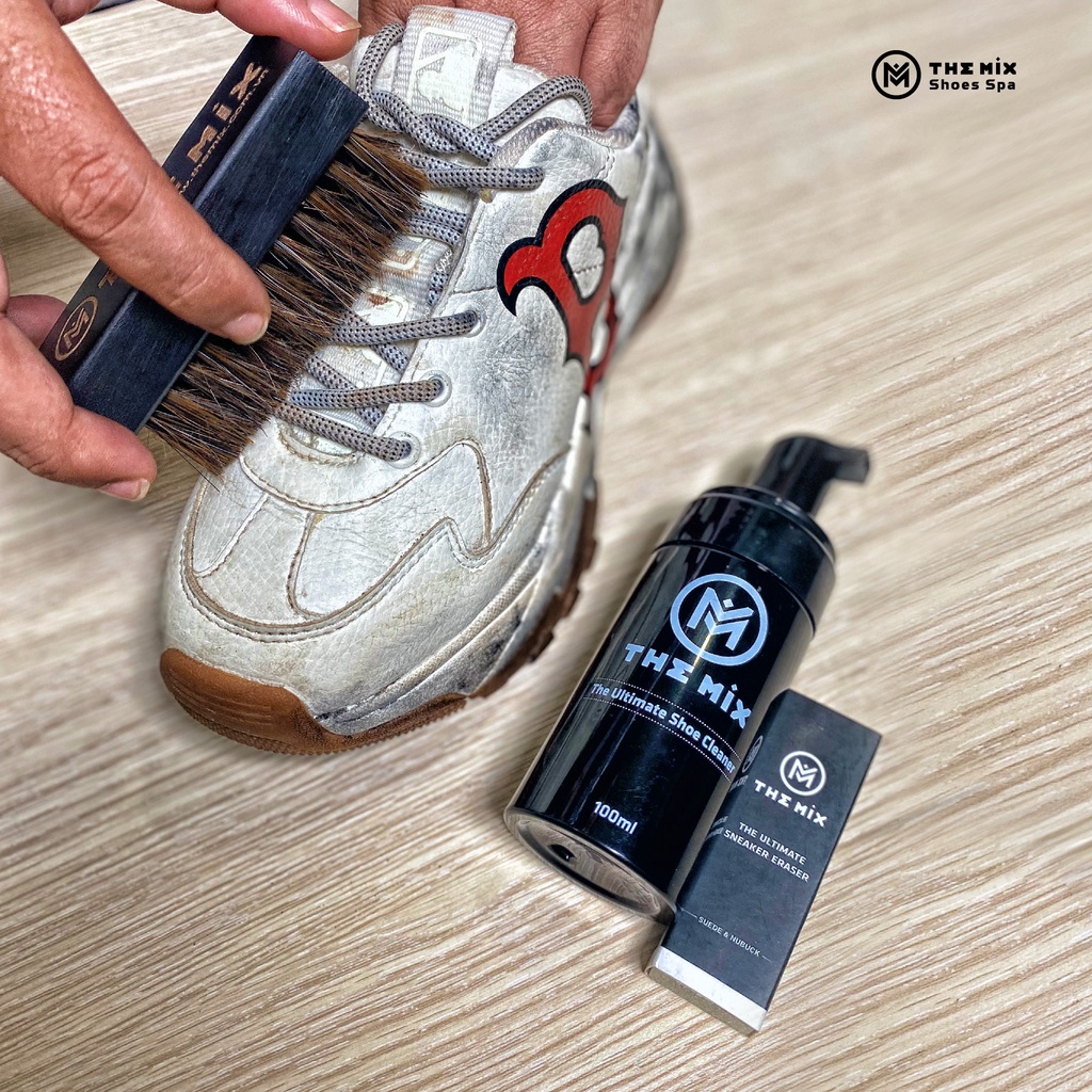 Bàn chải lông ngựa tự nhiên (sneaker brush) chuyên dụng vệ sinh giày The Mix, Dụng cụ vệ sinh giày số Hàng Đầu