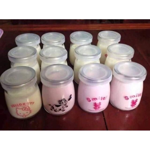 Combo 10 lọ thuỷ tinh đựng sữa chua caramen