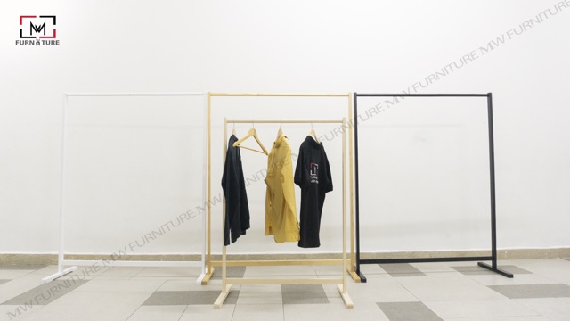 Giá treo quần áo thanh đơn màu gỗ size lớn 120x150x40 cm - MW FURNITURE  - nội thất xuất khẩu