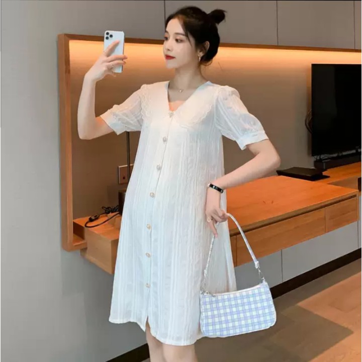 Váy Bầu Thiết Kế Công Sở Kết Hợp Sau Sinh Chất Thô Đẹp Freesize dưới 70kg